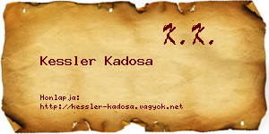 Kessler Kadosa névjegykártya